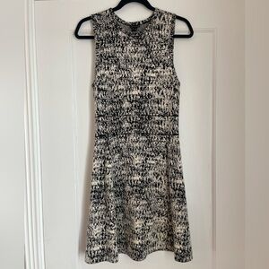 Theory, Black and White Sleeveless Dress, Size Small